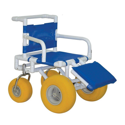 MJM International All Terrain Transport Wheelchair with Elevating Leg Rests